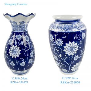 RZKA-231040/RZKA-231058/RZKA-231059 Blue and White porcelain Flower vaseLotus flower pattern Ceramic lidded Jars