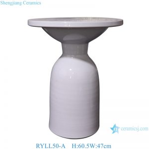 RYLL50-A-B White, Blue color Glazed Ceramic Outdoor Table Coffee Tea Table