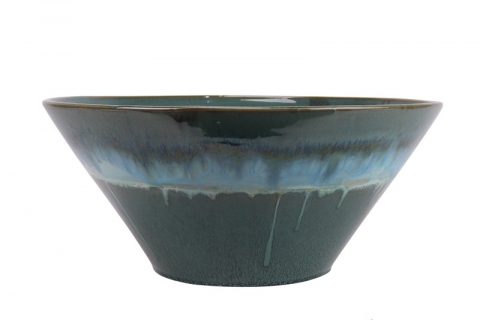 RXCE-66665-PC814 Transition Green Glazed Big Ceramic flower pot Planter Bowl