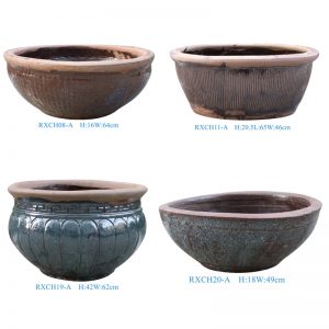 RXCH08-11-19-20-A Retro Vintage Terracotta Round Shape Big Bowl Planter For Garden