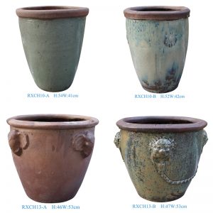 RXCH10-A-B-13-A-B Retro Vintage Terracotta Round Shape Planter For Garden