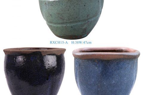 RXCH15-16-17-A Retro Unique Vintage Terracotta Hand-made Porcelain Planter For Garden