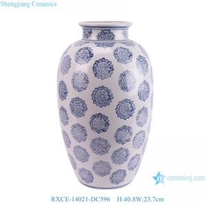 RXCE-14021-DC596 Blue and white flower winter melon bottle Ceramic Vase