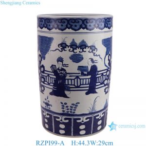 RZPI99-A Blue and white Ancestor Character Arrow Ceramic umbrella tube Stand Flower Pot