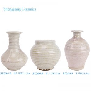 RZQJ06-B/RZQJ08-B/RZQJ09-B  Antique White Split Crack small size Ceramic Flower Vase Pot