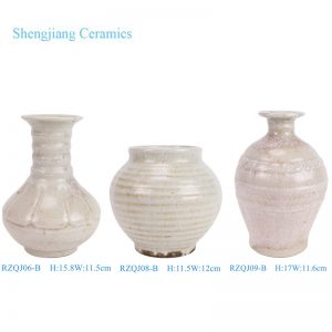 RZQJ06-B/RZQJ08-B/RZQJ09-B  Antique White Split Crack small size Ceramic Flower Vase Pot