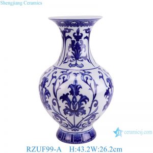 RZUF99-A Blue and White Flower pattern Ceramic Decorative flower Vase