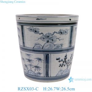 RZSX03-B-C Jingdezhen hand-painted blue and green ceramic home decoration ceramic jar