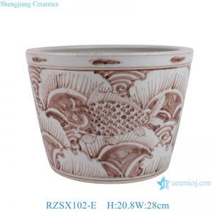 RZSX102-E  Brown Red High Quality Creative Hand Painted Simple Decorative Flower Pot