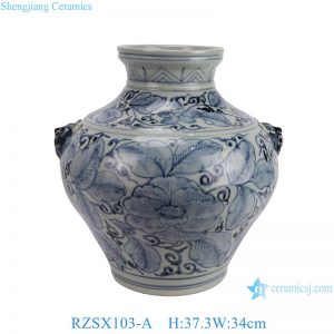 RZSX103-A Creative Ceramic Hand-painted Ceramic Jar with Ears Decoration