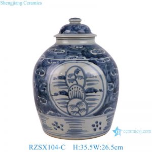 RZSX104-C High quality creative hand-painted simple storage decorative ceramic jar with lid
