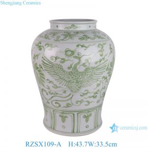 RZSX109-A High Quality Hand Painted Phoenix Home Decor Ceramic Jar