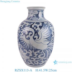 RZSX113-A Modern Creative Hand Painted Floral Design Home Decor Fine Mouth Ceramic Jar