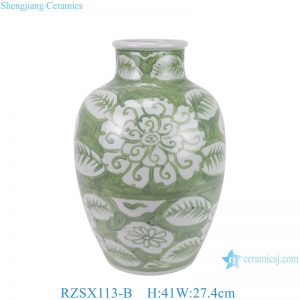 RZSX113-B Modern Creative Hand Painted Floral Design Home Decor Fine Mouth Ceramic Jar