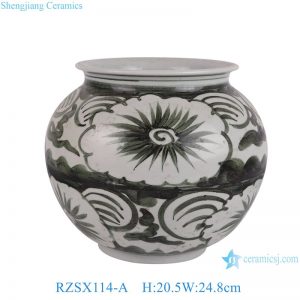 RZSX114-A Modern Creative Hand Painted Flower Design Home Decor Ceramic Jar