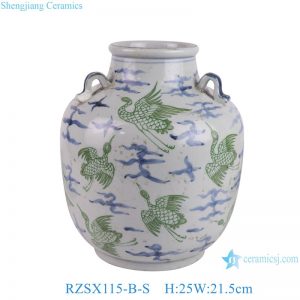 RZSX115-B-S Modern Creative Hand Painted Flower Design Home Decor Ceramic Jar
