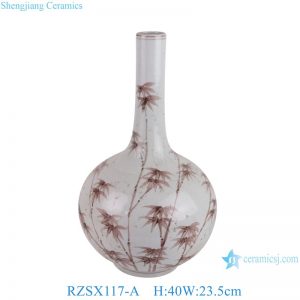 RZSX117-A Modern Hand Painted Bamboo Home Decor Ceramic Fine Mouth Vase