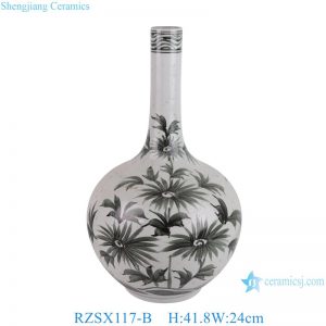 RZSX117-B Modern Hand Painted Flower Home Decor Ceramic Fine Mouth Vase