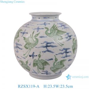 RZSX119-A High quality hand painted phoenix home decor ceramic basin bottom image