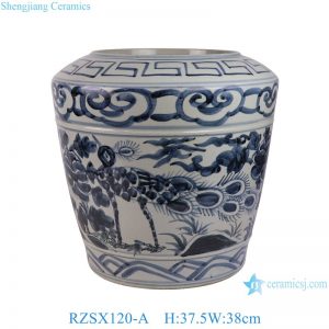 RZSX120-A High quality hand painted phoenix home decor ceramic basin bottom image