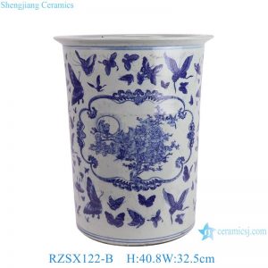 RZSX122-B Jingdezhen high quality hand-painted butterfly home decoration ceramic pen holder vase