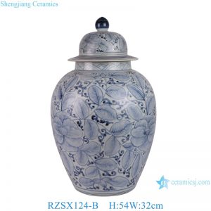 RZSX124-B Jingdezhen high quality ceramic hand-painted flowers and leaves decorative ceramic jar