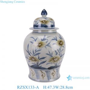 RZSX133-A Hand-painted flowers modern home decoration ceramic jar with lid