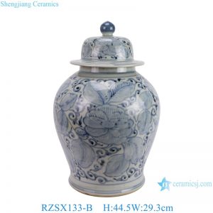 RZSX133-B Hand-painted Floral Modern Home Decor Ceramic Jar with Lid
