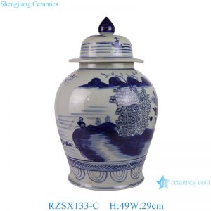 RZSX133-C Jingdezhen hand-painted flowers modern home decoration ceramic jar with lid