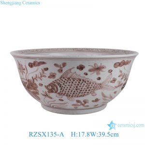 RZSX135-A-B Jingdezhen high quality hand-painted flower and fish ceramic vat