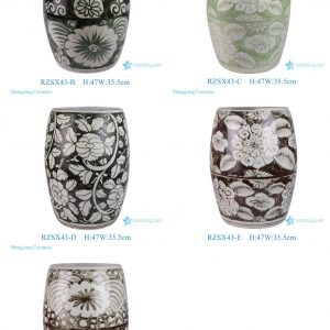 RZSX43 series Jingdezhen Hand-Painted Flower Decorative Ceramic Stool