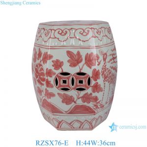 RZSX76-E Creative Hand Painted Garden Decoration Ceramic Garden Stool