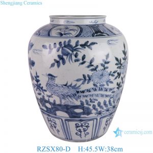 RZSX80-D-F High quality hand-painted blue and white ceramic storage jar