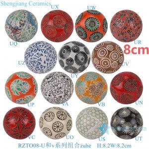 RZTO08-U-V-zuhe  Modern design delicate color excellent quality gifts elegant shape ceramic ball