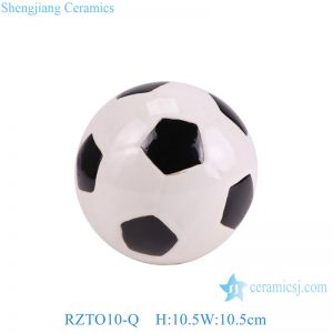 RZTO10-Q  Modern football shape decorated gift ceramic ball