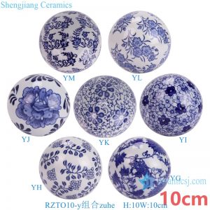 RZTO10-Y-zuhe  Jingdezhen high quality blue and white home ceramic decoration ball
