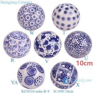 RZTO10-R-Y-zuhe  Blue and white style home hotel office ceramic decoration