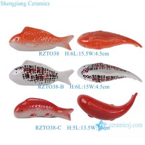 RZTO38-B-C-zuhe A variety of creative goldfish shape home office decorative ceramic ornaments