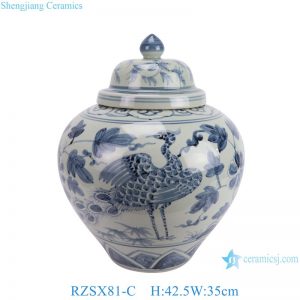 RZSX81-C Creative Decoration Phoenix Cyanotype Hand-painted ginger Jar