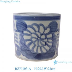 RZPI103-A  Jingdezhen high quality blue and white sunflower pattern furniture decoration ceramic hand-painted pen holder