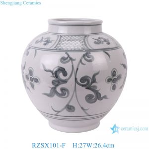 RZSX101-F Jingdezhen antique flower leaf porcelain pots vase hand painted big belly ceramic flower vase