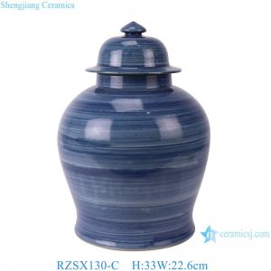 RZSX130-C Antique Blue Lines Porcelain Vases Home Garden Decorative Hand Painted Ceramic Ginger Jar with Lids