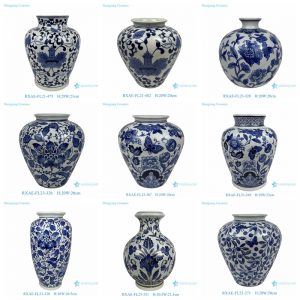 RXAE-FL21-23 Chinese Style Ceramic Flower Vase Home Ornament Blue and White Porcelain Vase
