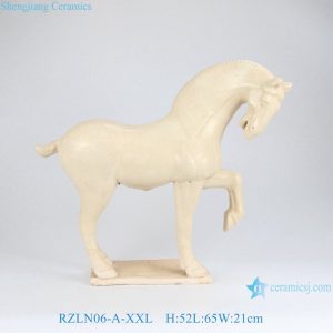 RZLN04-A-XXL Vintage Ceramic Chinese War Horse Statues Animal Decoration Collection Pottery Horses Figurine