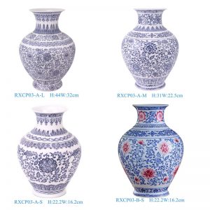 RXCP03-A(Big, Medium,Small)  Cheap Price Beautiful Blue and White Scrolling Floral Pattern Ceramic Home Decoration