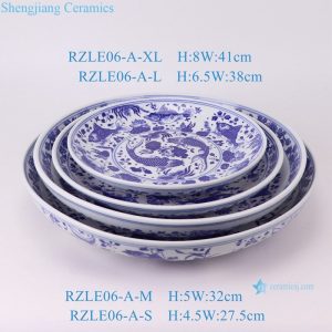 RZLE06-A-S-M-L-XL Jingdezhen blue and white ceramic four-piece set of high-quality and low-priced Baishou bowls
