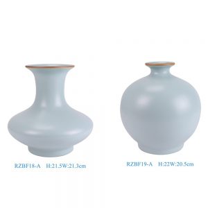 RZBF18-A/RZBF19-A Ru Kiln Style Ceramic Flower Vase Celadon Glaze Round Shape Porcelain Vase