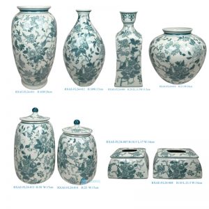 RXAE-FL24 series Beautiful Popular Cheap Low Price Green and White Porcelain Vase Home Decoration