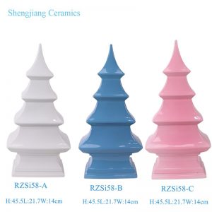 RZSi58-A-B-C-D Blue White pink Green Ceramic Pagoda Sculpture for home decoration