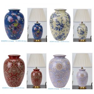 RXDF01-A-B-C-D Beautiful Decorative Chinese Porcelain Table Lamp
